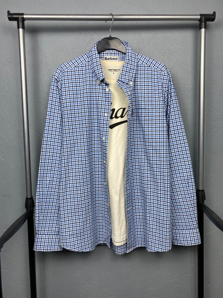 Barbour Vintage Mens Long Sleeve Check Shirt Size L