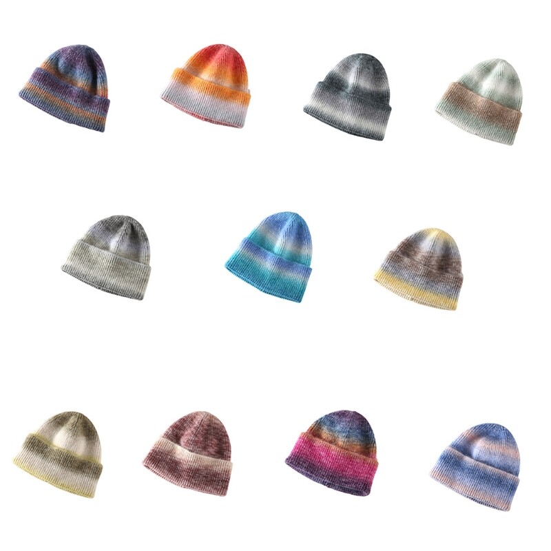 Unisex Tie-dye Knitted Wool for Cold Weather Winter Warm Accessories