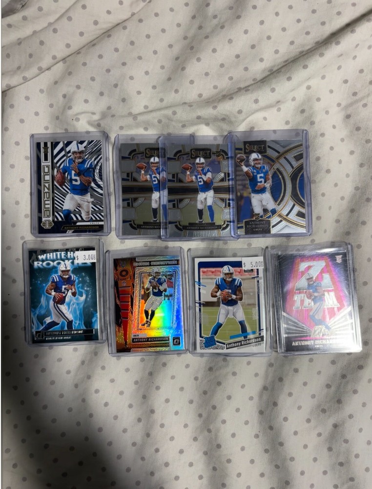 Lot of 8 Anthony Richardson Rookie Cards – Select, Donruss, Optic Colts
