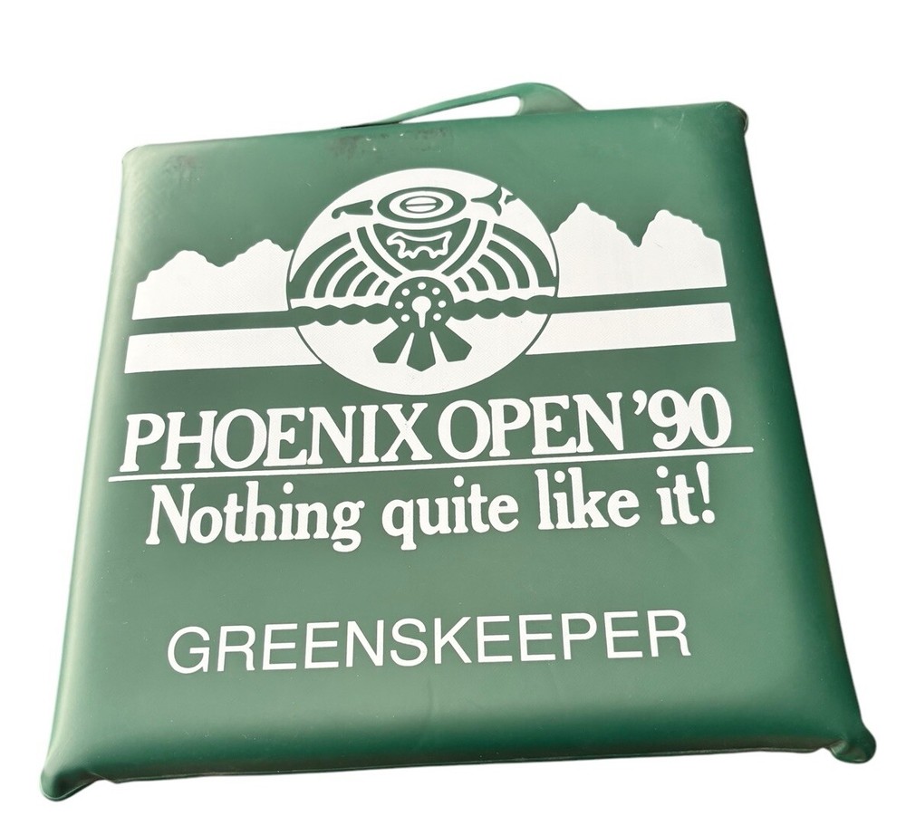 Vintage Phoenix Open Golf Seat Cushion 90s 1990 Greenskeeper Sponsors Foam Green