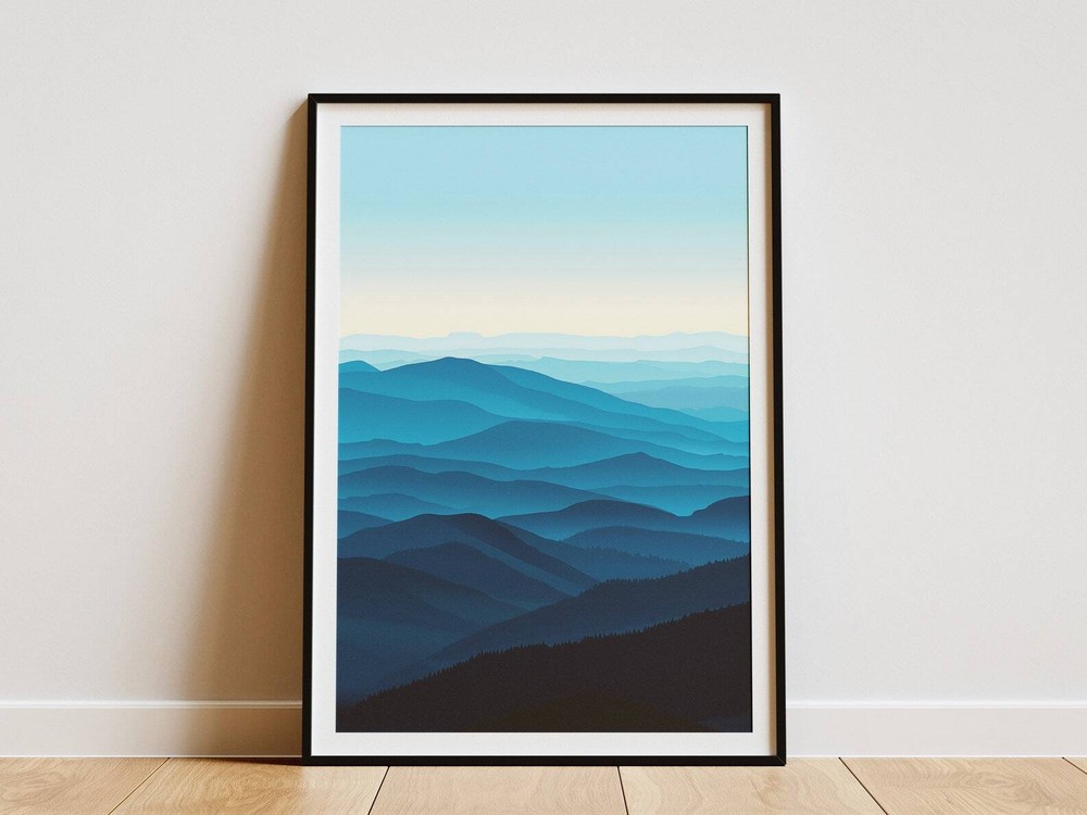 Blue Ridge Mountains Poster Virginia Mountains Art Print Landscape Wall Art