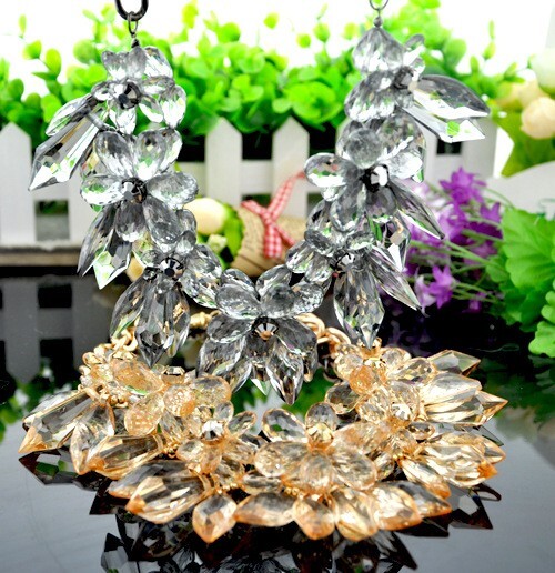 Chunky Crystal Floral Statement Transparent Flower Choker Necklace