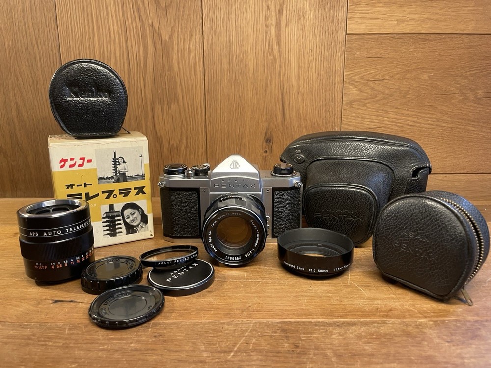 *Near Mint ++* Pentax S2 Late Model Camera Super Takumar 55mm F/2 w/ 3x Teleplus