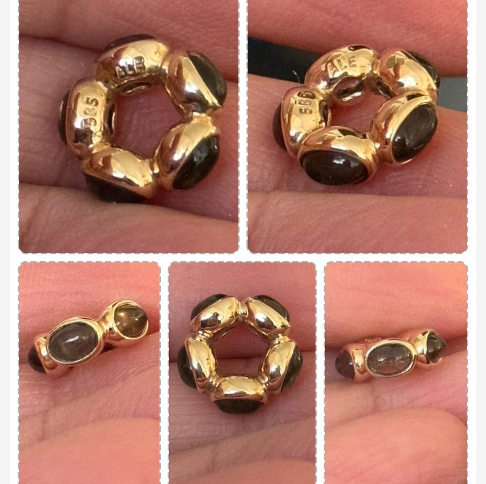 Authentic Pandora 14k Yellow Gold Retired Rare Cabochon Charm