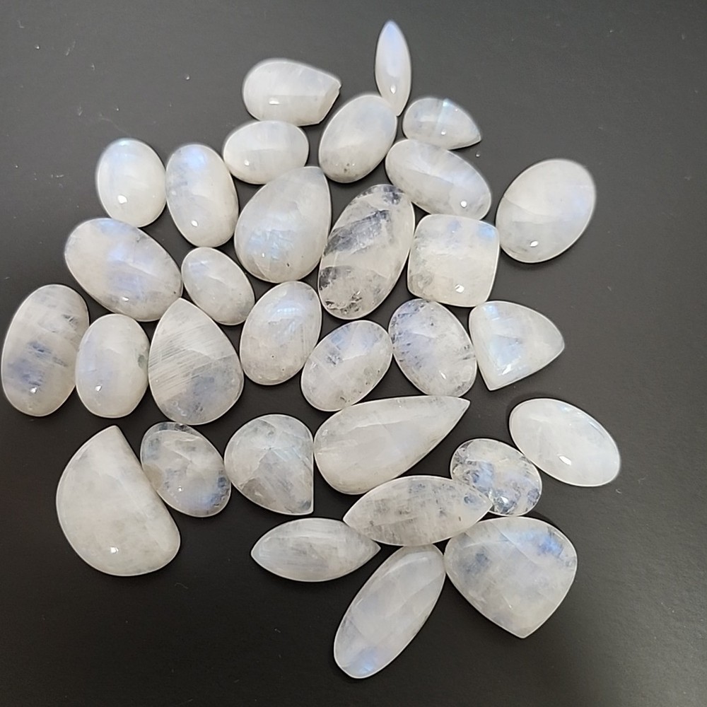 AA++ Natural Moonstone Mix Shape Cabochon Wholesale Lot of 31 SHIPS FROM US