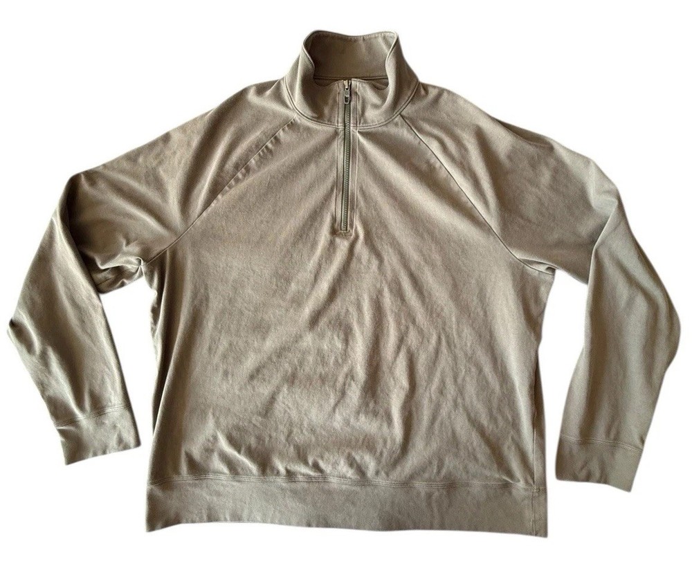 Lululemon Soft Jersey Half Zip Pullover Mens XXL Olive Green Drab Long Sleeve