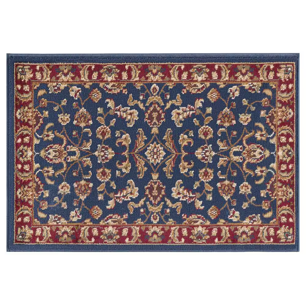 Sensation Border Navy 2 Ft. X 3 Ft. Indoor Area Rug