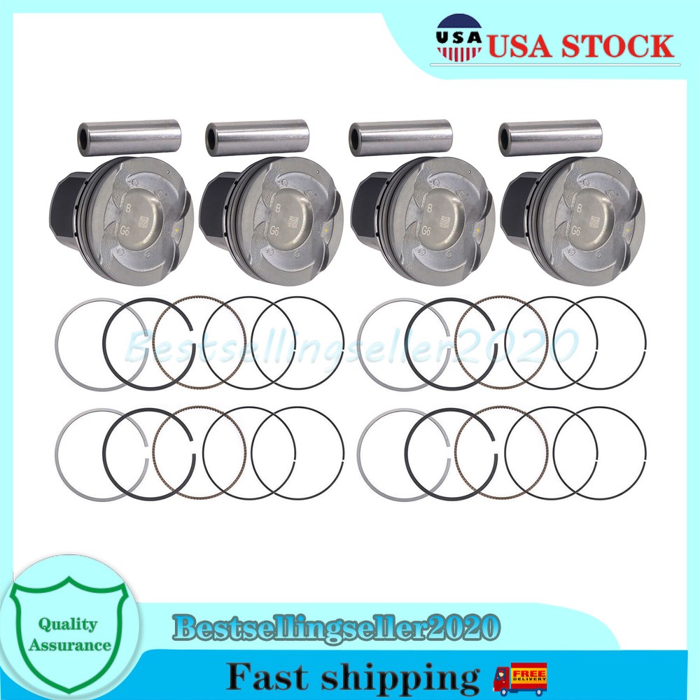 Hyundai Kia Accent Rio 1.6L DOHC 2012-2016 Piston & Rings Kit 4pc