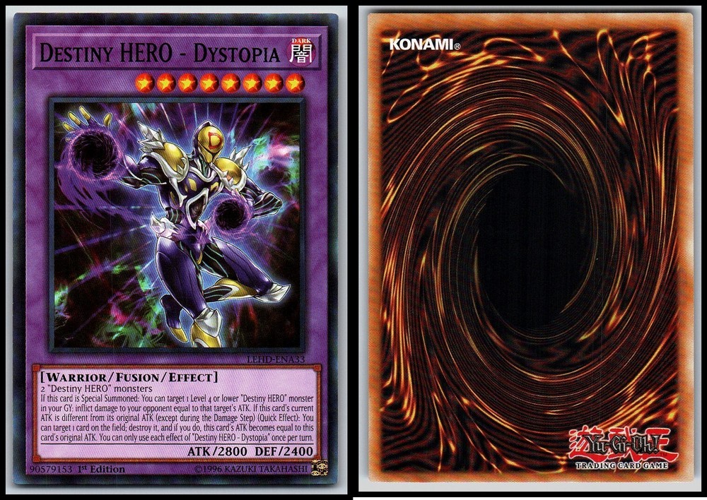 DESTINY HERO DYSTOPIA LEHD-ENA33 1st Edition YuGiOh Card