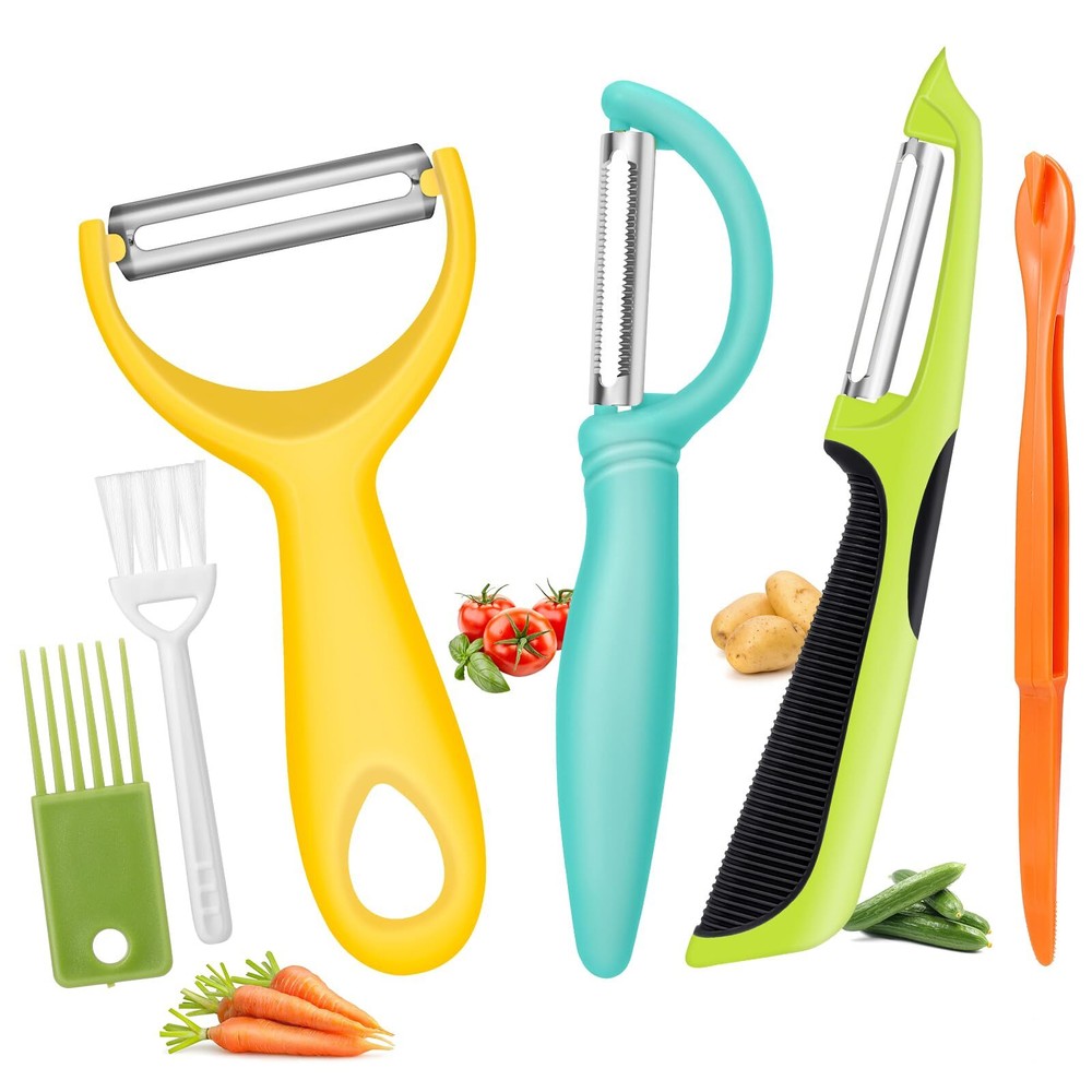 Senbowe Upgrade Potato Peeler for Kitchen, 6PCS Stainless Steel Vegetable Peeler