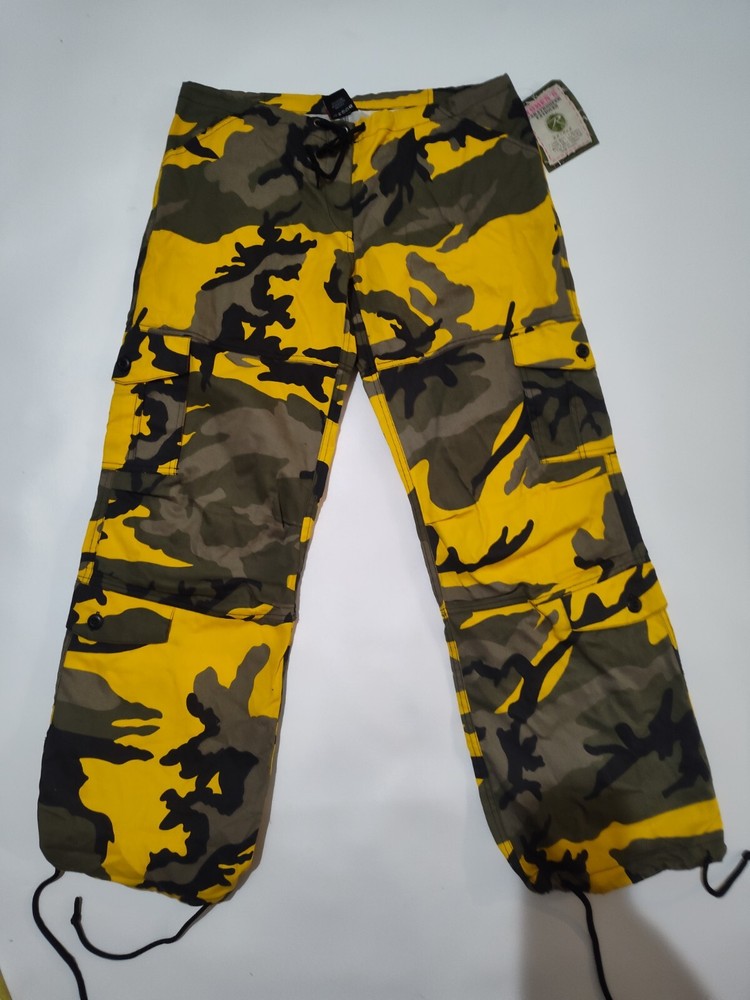 Rothco Camo Cargo Pants Yellow Urban Streetwear Tactical Military Size Small