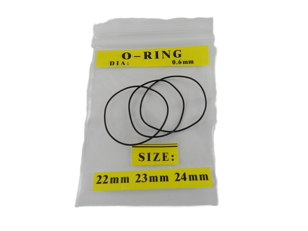 Rubber O Ring Gasket for Watch Case Back 22mm 23mm 24mm 0.6mm Thick