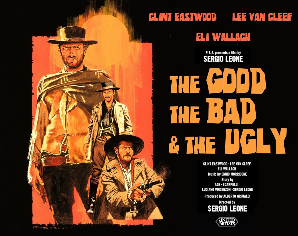 THE GOOD THE BAD AND THE UGLY quad poster print 30x40