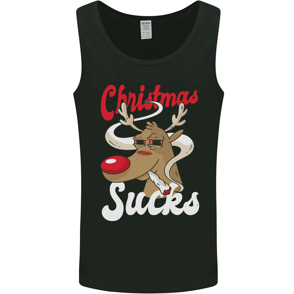 Christmas Sucks Funny Xmas Weed Spliff Mens Vest Tank Top