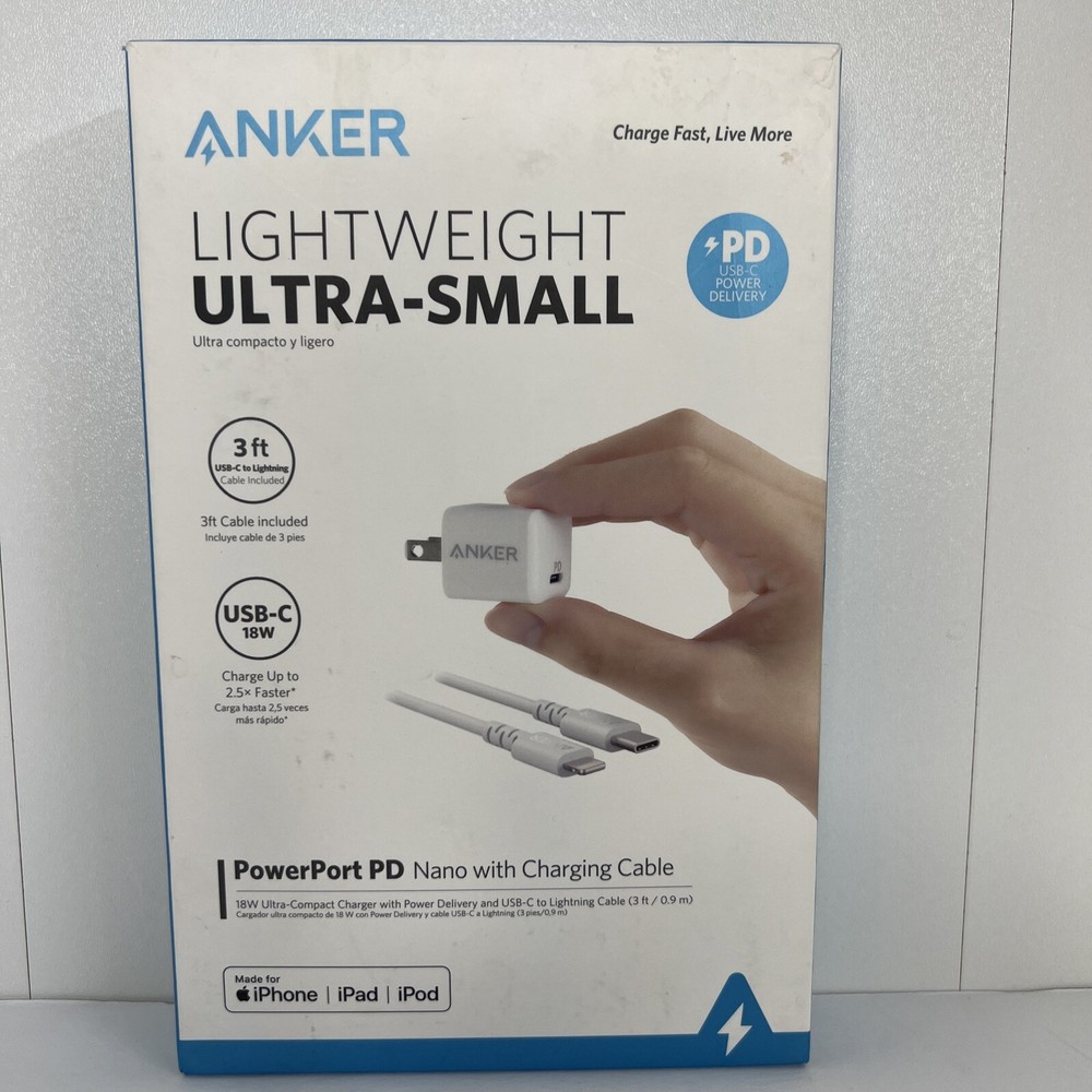 Anker 3ft PD Nano Ultra-Compact Fast Charger with USB-C Cable