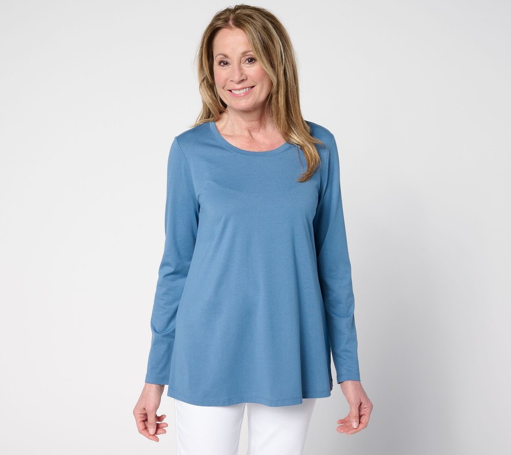 Fashion Women's Top Plus Sz 4X Knit Long Sleeve Blue A683831