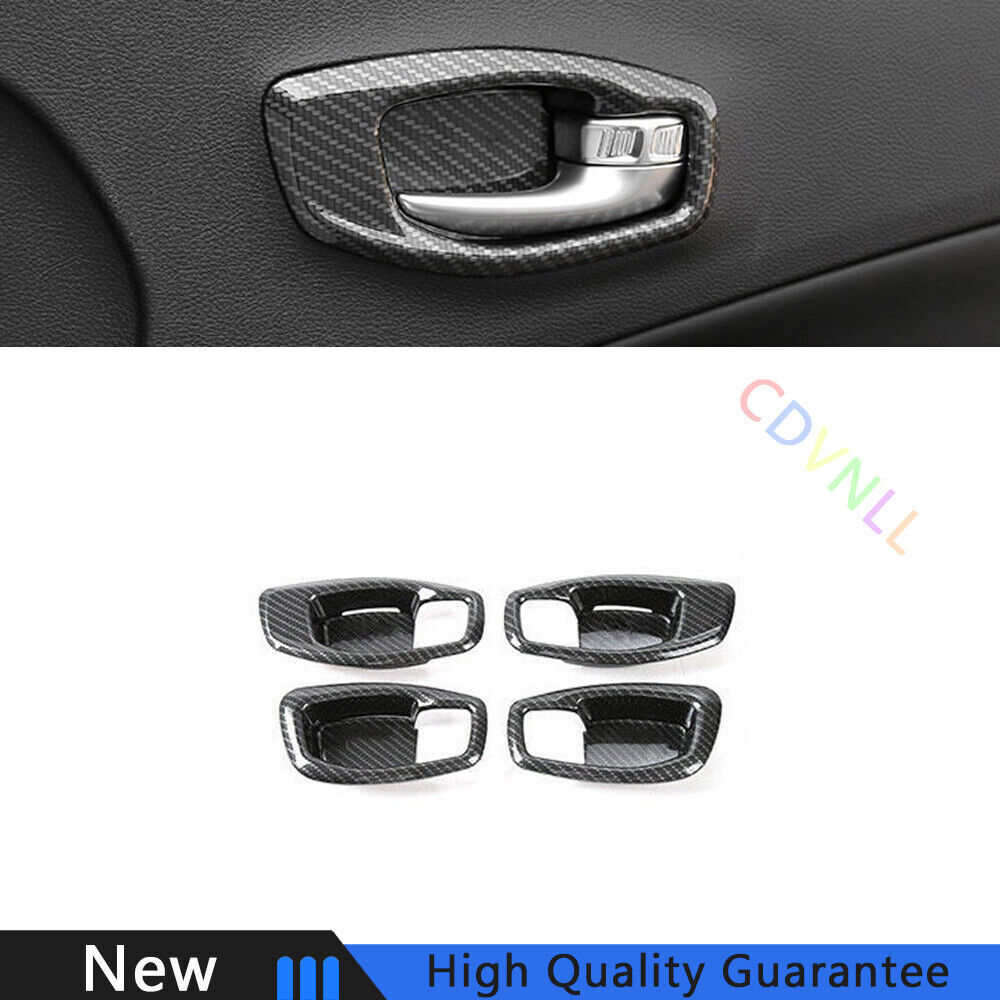 Fit For Jeep Compass 2017-2020 Carbon Fiber Interior Door Handle Bowl Cover Trim