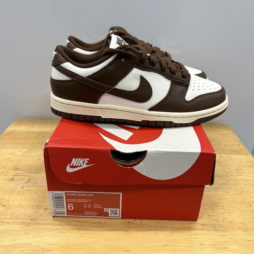 Nike Dunk Low Cacao Wow Sz 6W/4.5M DD1503-124 Womens Brown Mocha New Authentic