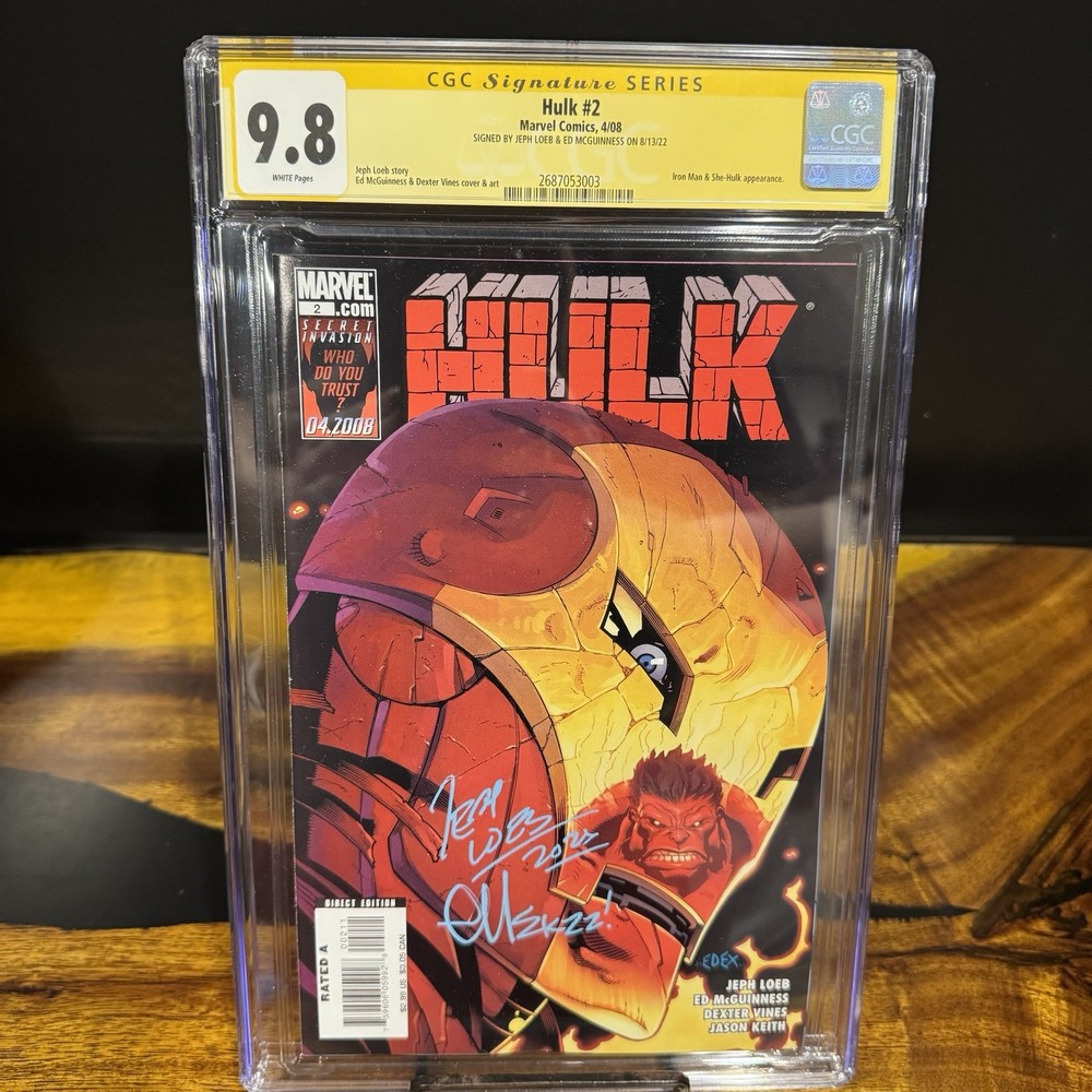 Hulk #2 CGC 9.8 1st Full App Red Hulk SIGNED BY JEPH LOEB & ED MCGUINNESS