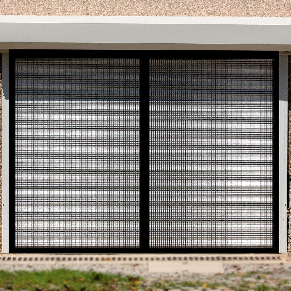 10x8 ft Magnetic Garage Door Screen Fiberglass Insects Bugs Mesh Net Handsfree
