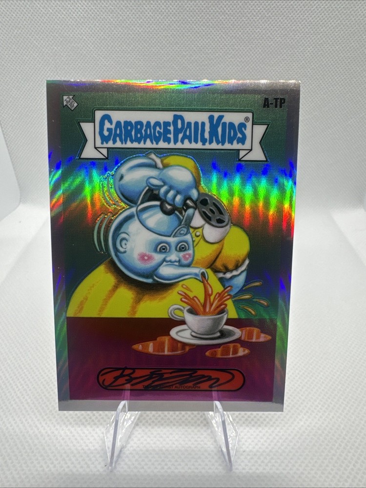 Garbage Pail Kids Chrome 7 GPK Tia Pot Autograph Card by Brent Engstrom