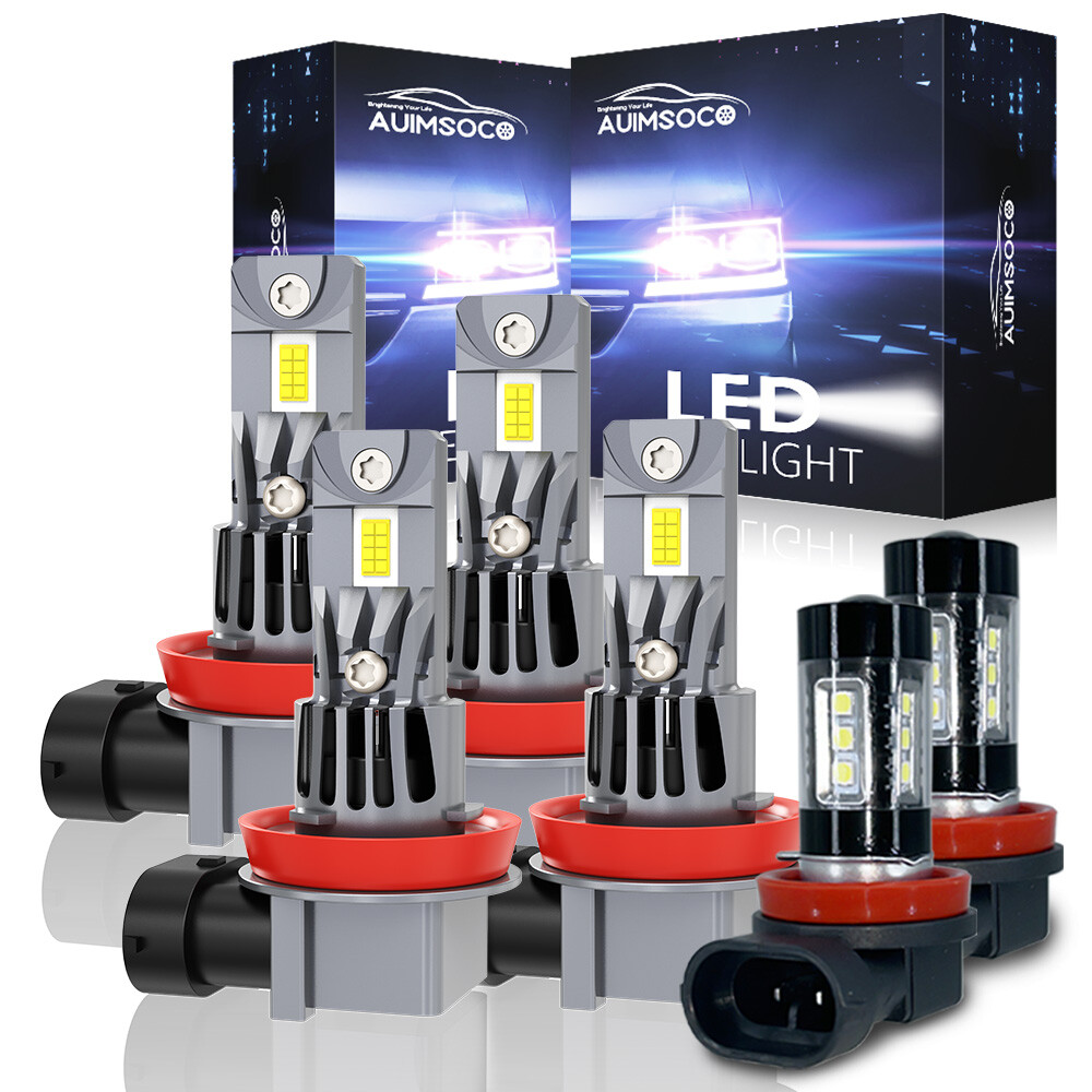 For Nissan Versa 2020-2023 H11 LED Headlight Hi/Low + Fog Light Bulbs Combo Kit