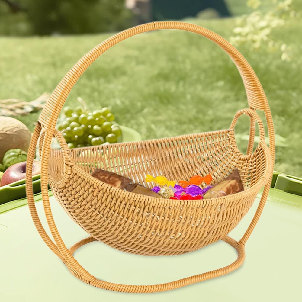 PP Material Multipurpose Snack Bread Fruit Basket with Top Handle