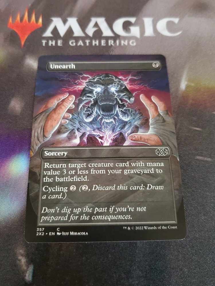 Mtg. Unearth. Borderless. Double Masters 2022. Pack Fresh