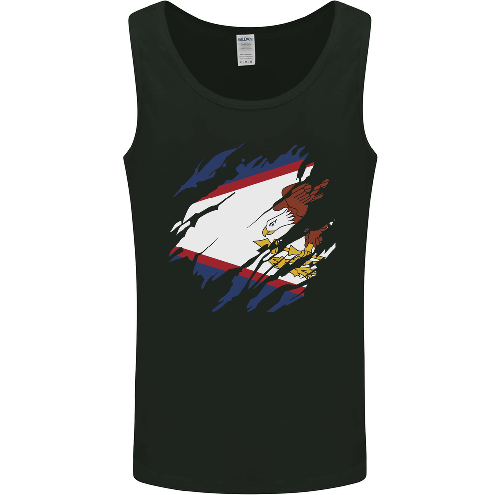 Torn Flag American Samoa Mens Vest Tank Top