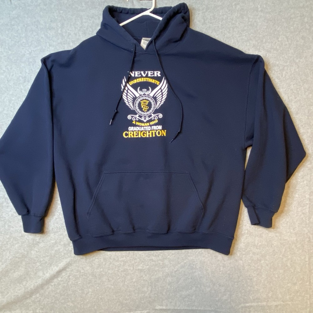 Never Under Estimate The Power of a Woman … Navy Hoodie XXL