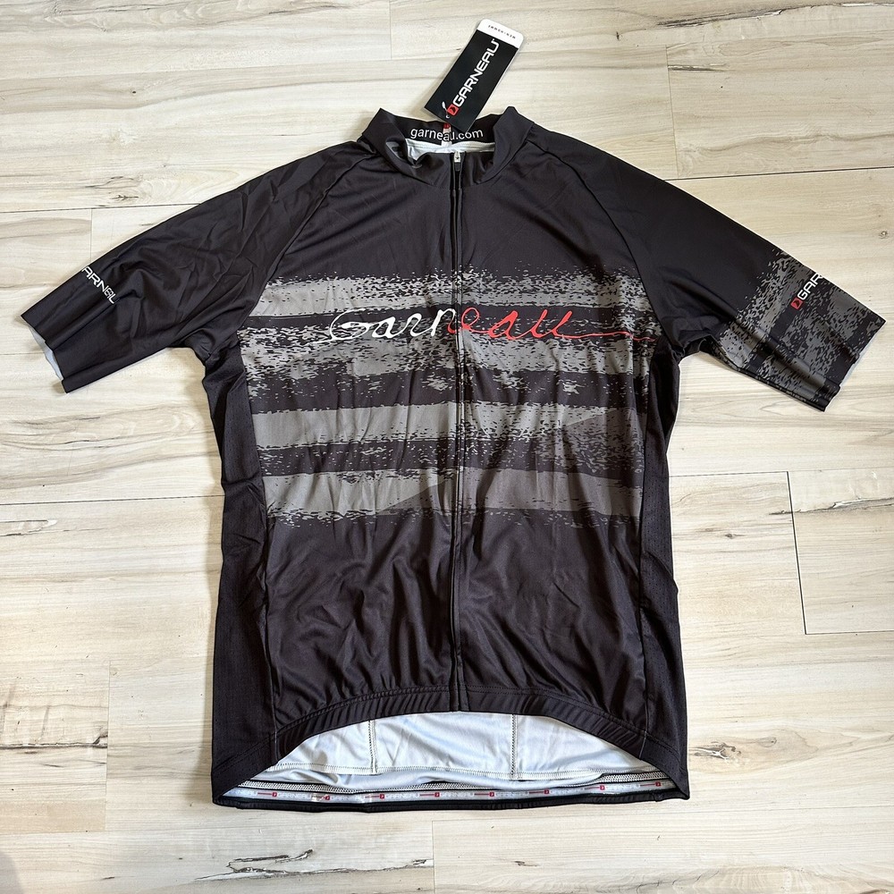 NWT Men’s Large LOUIS GARNEAU Pacer Jersey Cycling Mtb S/S Full Zip Black