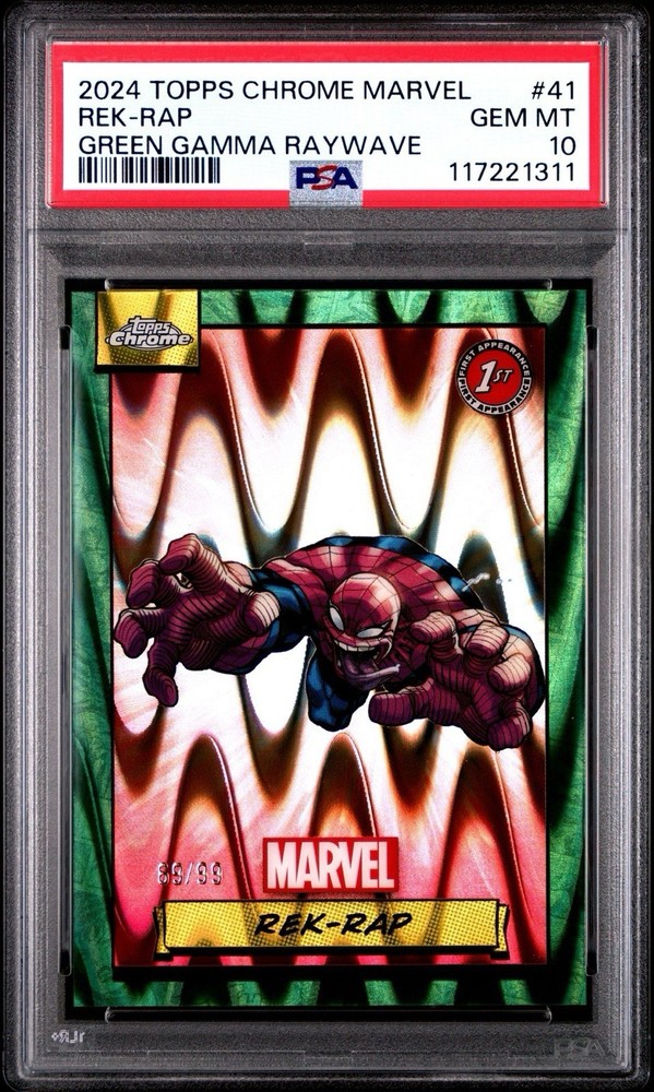 2024 Topps Chrome Marvel Rek-Rap Green Gamma Raywave 69/99 Psa 10 Gem Mint