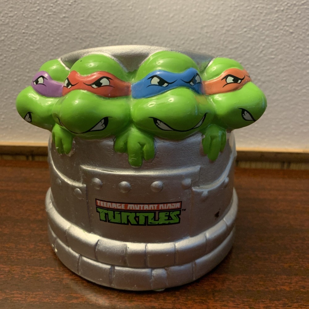 Teenage Mutant Ninja Turtles Ceramic Sewer Heads Coin Bank, 2015 Viacom