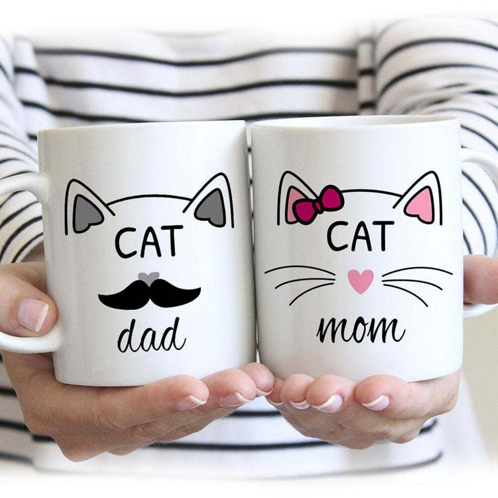 Mug Gift For Couples Cat Mom And Cat Dad Mug Mug Cup Birthday Gift Personalized