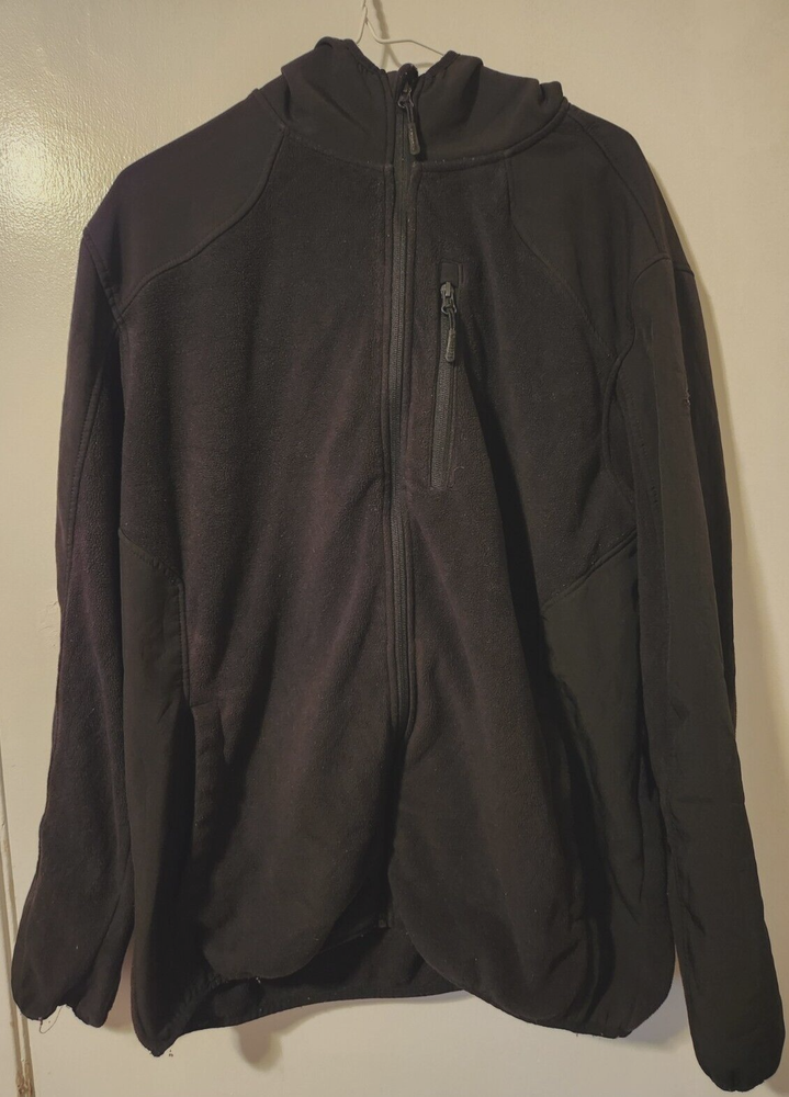 Reebok Mens XL Fleece Full Zip Hooded Jacket Zipped Pocket Lined Outdoor Hiking