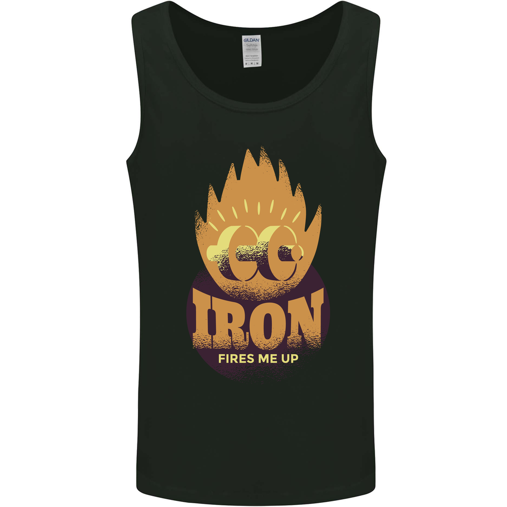Iron Fires Me Up Gym Bodybuilding Mens Vest Tank Top