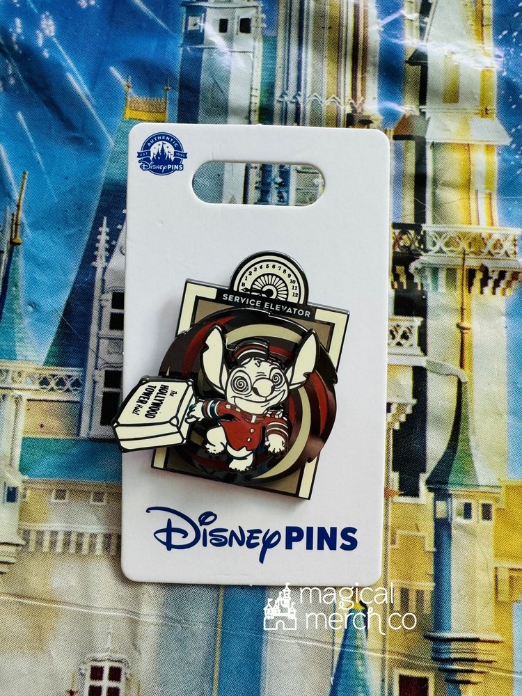 2024 Disney Parks Hollywood Studios Tower Of Terror Bellhop Stitch Spinner Pin