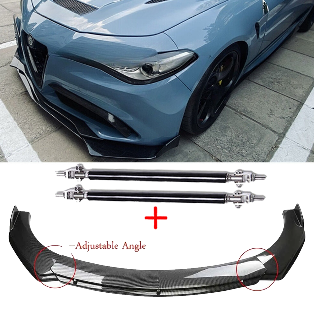 Carbon Fiber Style Front Bumper Chin Spoiler For Alfa Romeo Giulia Body Kits