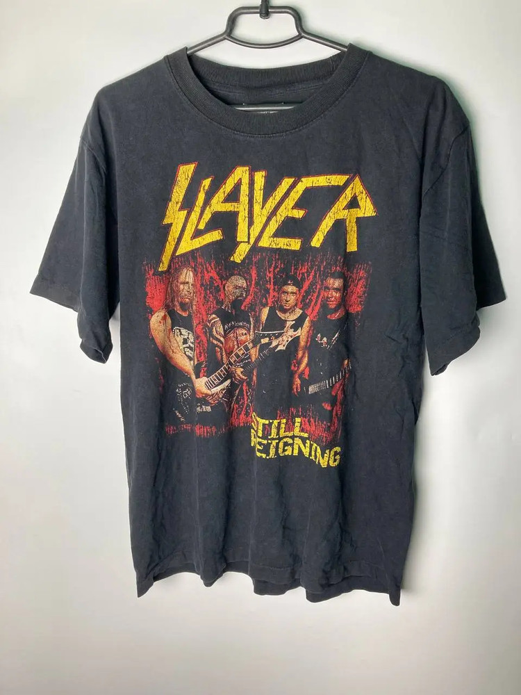 Vintage Slayer Thrash Metal Band Distress Tee Shirt