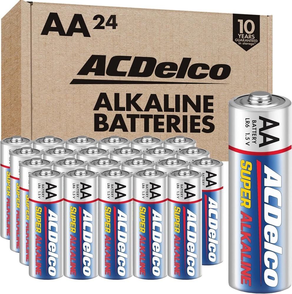 ACDelco 24-Count AA Batteries, Maximum Power Super Alkaline Battery, 10-Year