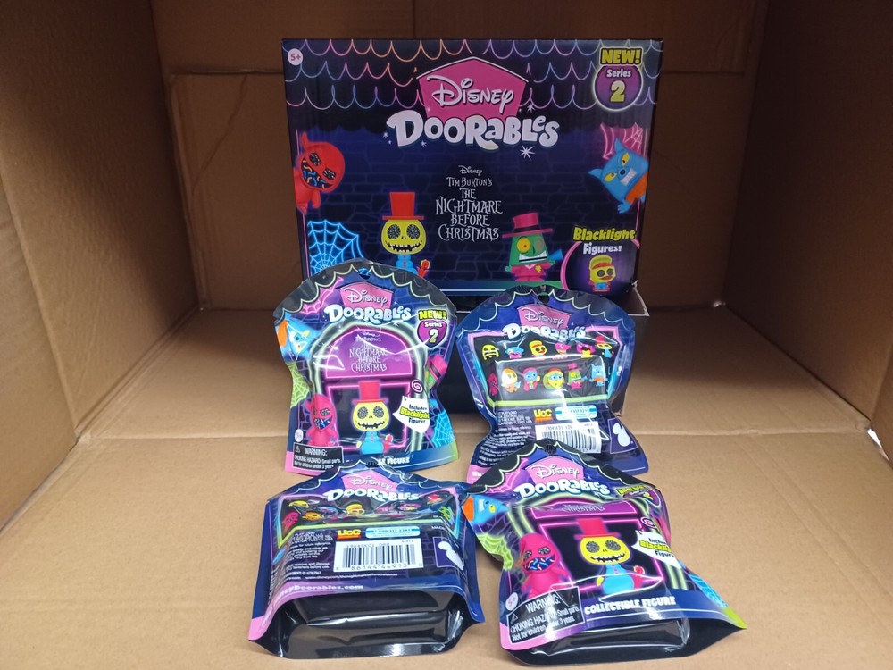 LOT OF 4 PACK DISNEY DOORABLES NIGHTMARE BEFORE CHRISTMAS BLACKLIGHT FIGURES #2