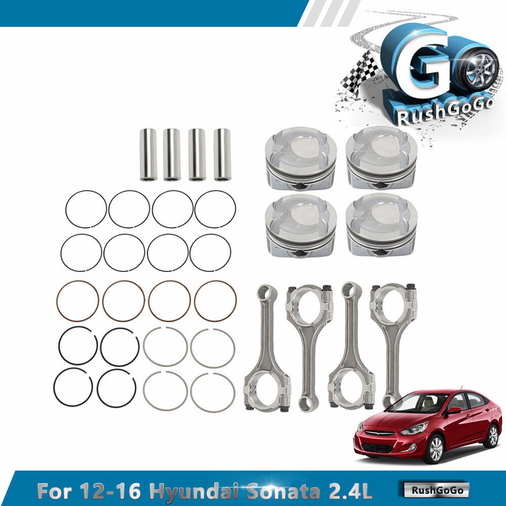 4PCS Piston & Rod Kit for 2012-2016 Hyundai Sonata 2.4L 23040-2G500  