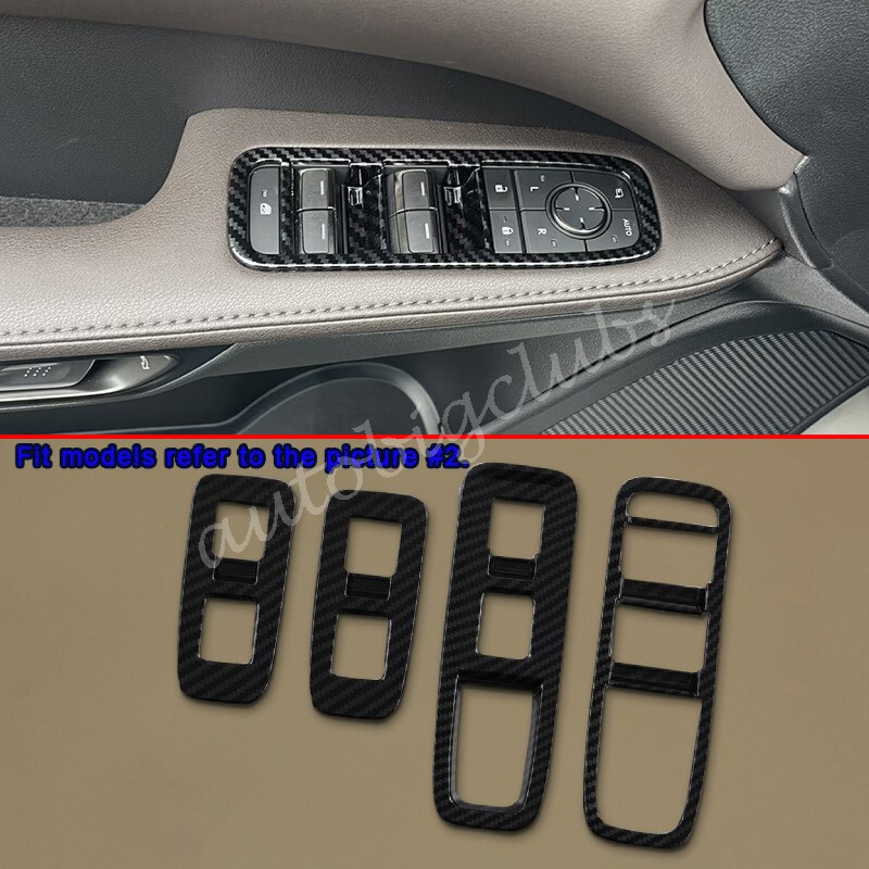 For Lexus RX350 RX350h RX500h 2023-2025 Carbon Fiber Window Switch Cover Trims