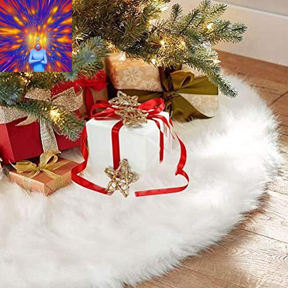 48 Inch Christmas Tree Skirt Faux Fur Xmas Tree Skirt Christmas Decorations Holi