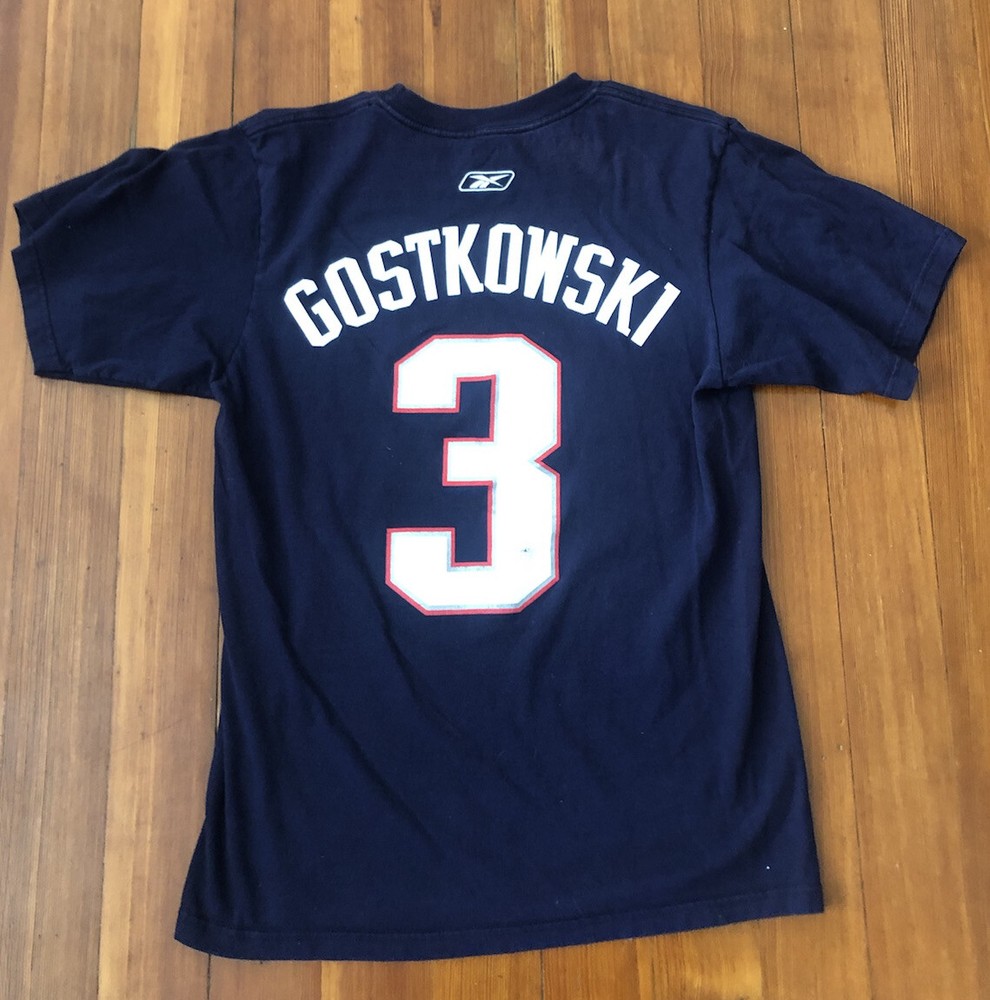 New England Patriots Stephen Gostkowski #3 Men’s Reebok Navy T-Shirt (Medium)