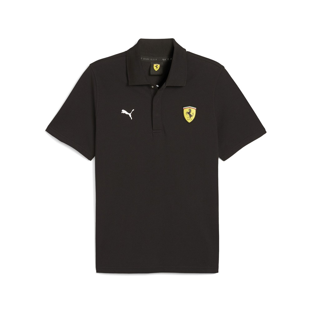 PUMA Scuderia Ferrari Short Sleeve Polo Shirt Mens Black Casual 62705301