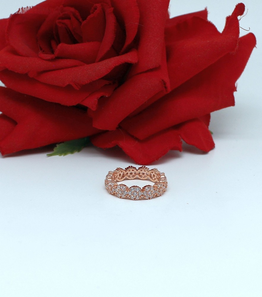 Sterling Silver NWOT  CZ JTV Eternity Band  Ring Size 9 4.07g CAT RESCUE