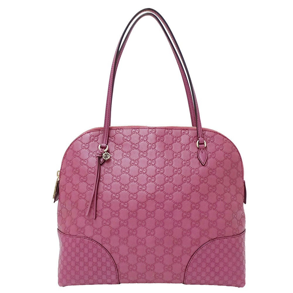 GUCCI Bag Tote striped Leather magenta 323673 107638