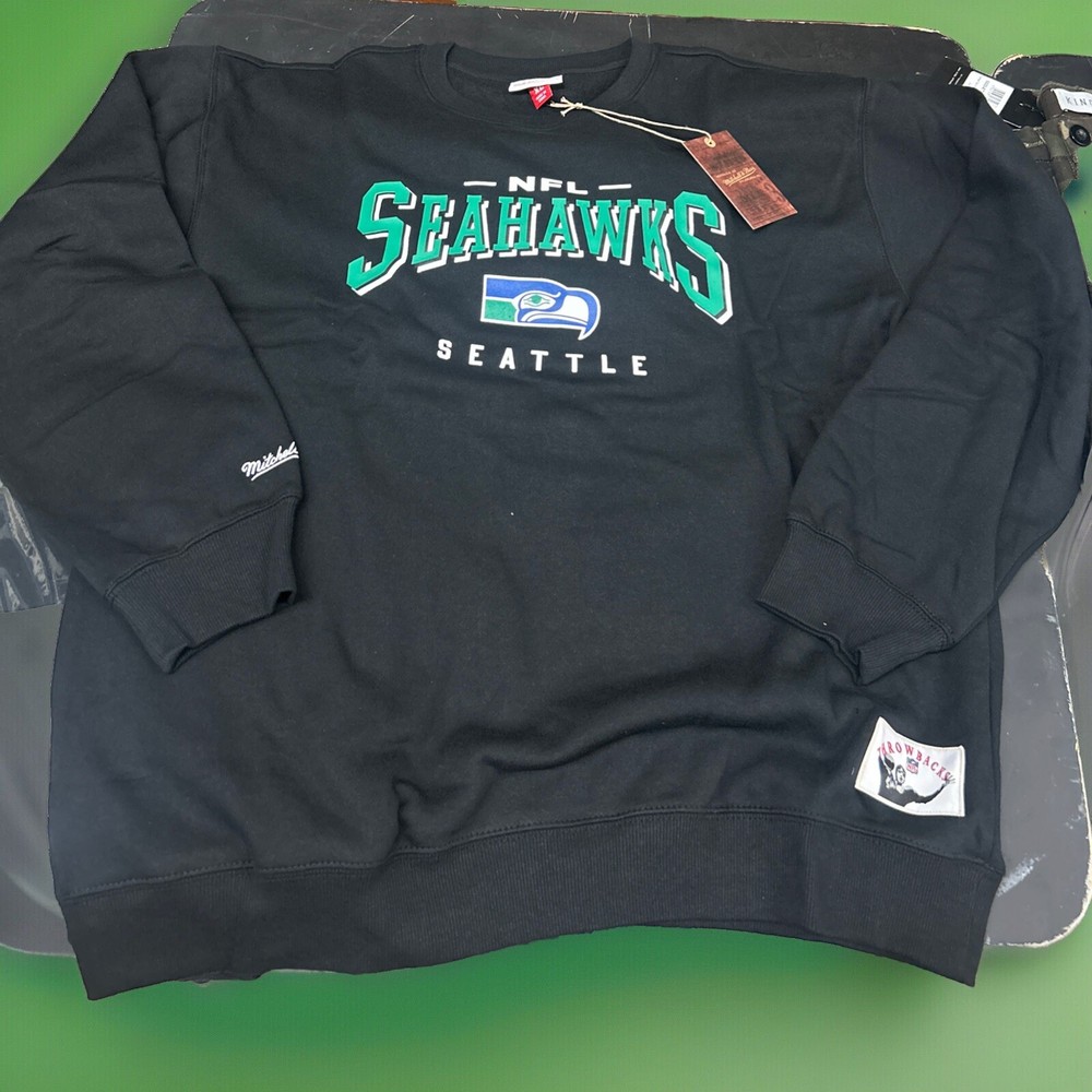NFL OPPORTUNITY BUY FLEECE CREW VINTAGE LOGO Seattle Seahawks Xl