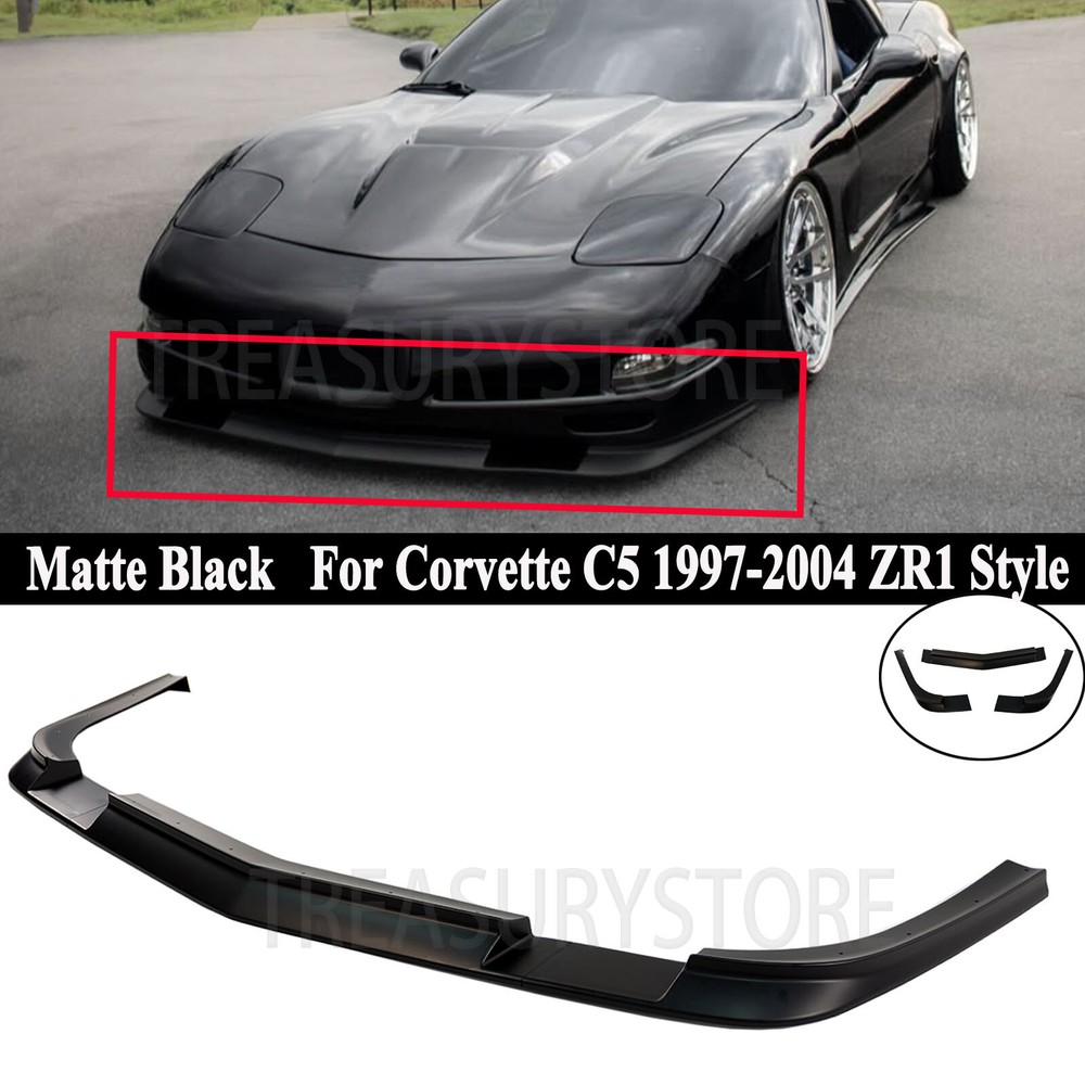 For Corvette C5 1997-2004 ZR1 Style Matte Black Front Bumper Lip Spltter Spoiler